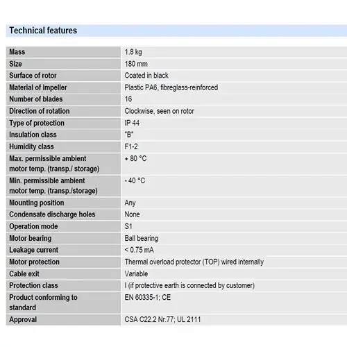 technical features